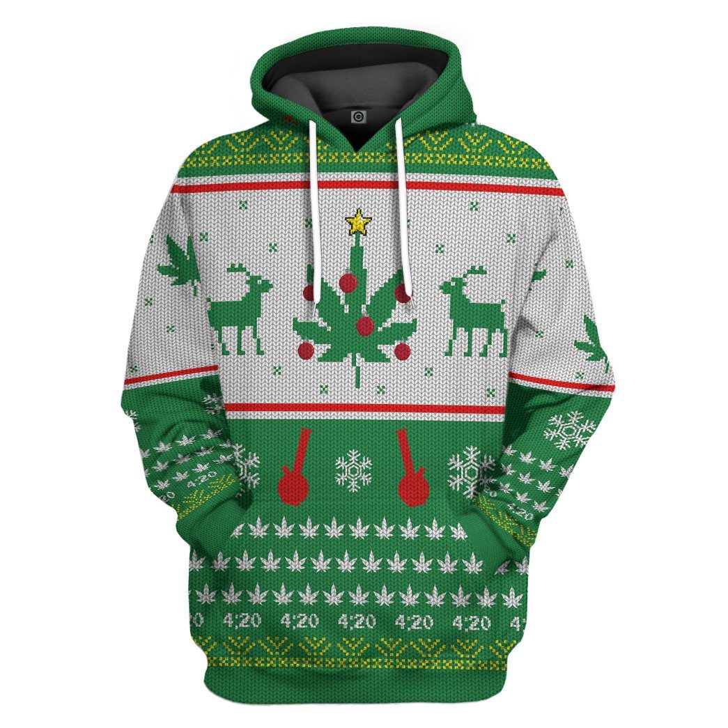 Gearhuman 3D Merry Kushmas Custom Hoodie Apparel GW12101 3D Apparel Hoodie S 