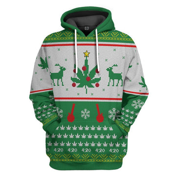 Gearhumans 3D Merry Kushmas Custom Hoodie Apparel