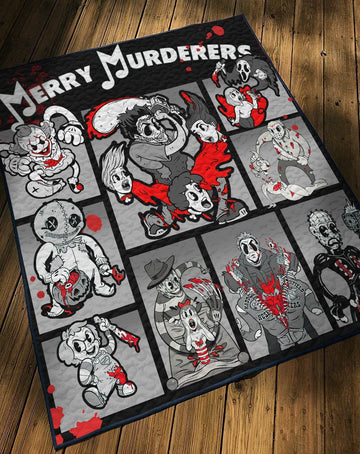 Gearhumans 3D Merry Murderers Custom Quilt Blanket