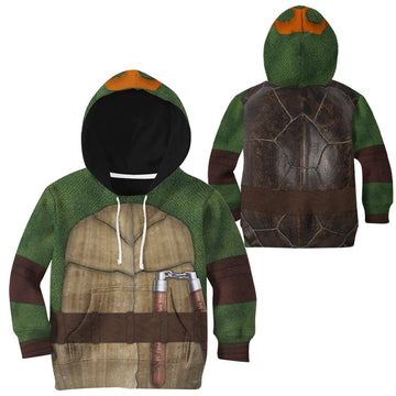 Gearhumans 3D Michelangelo TMNT Mike Mikey Cosplay Custom Tshirt Hoodie Apparel Kids