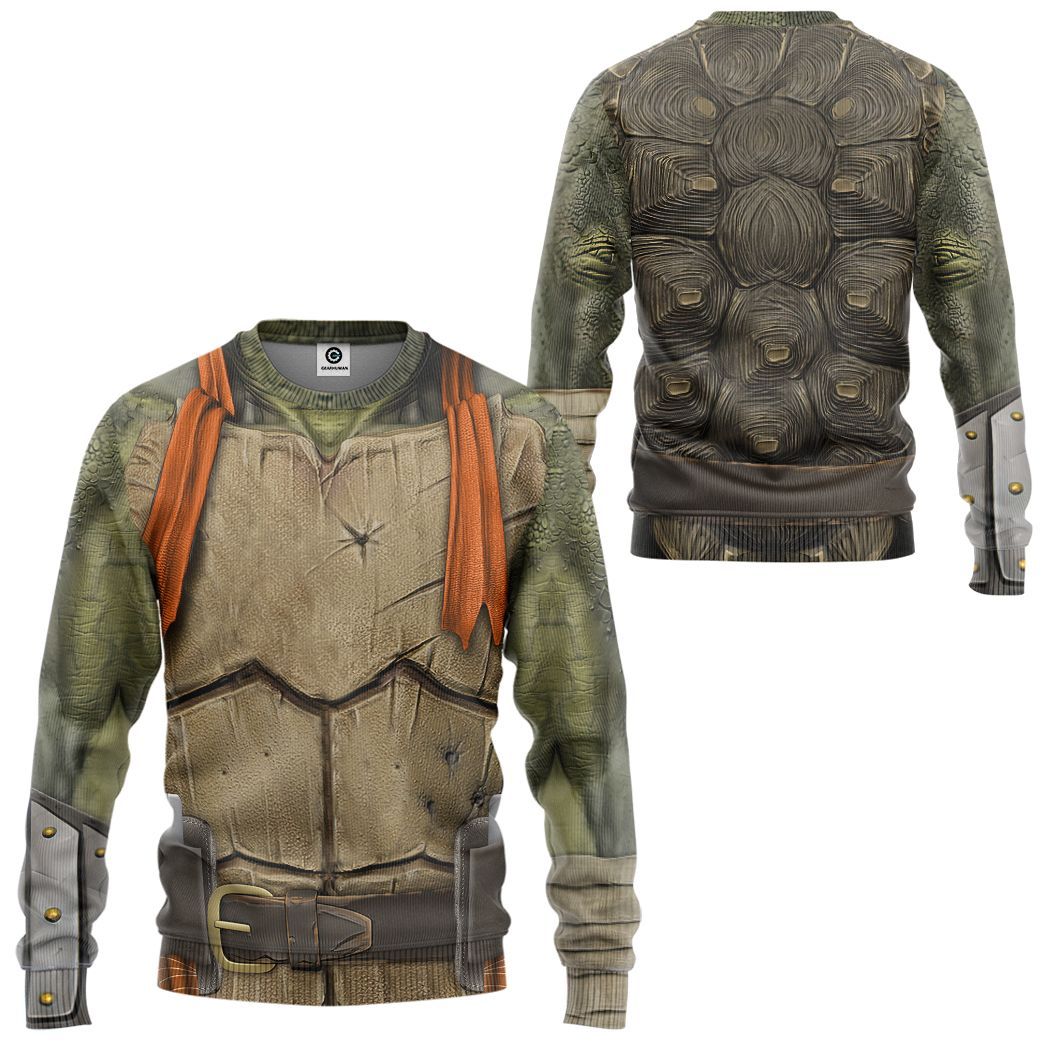 Gearhuman 3D Michelangelo TMNT Mike Mikey Orange Cosplay Custom Tshirt Hoodie Apparel CV07016 3D Apparel 