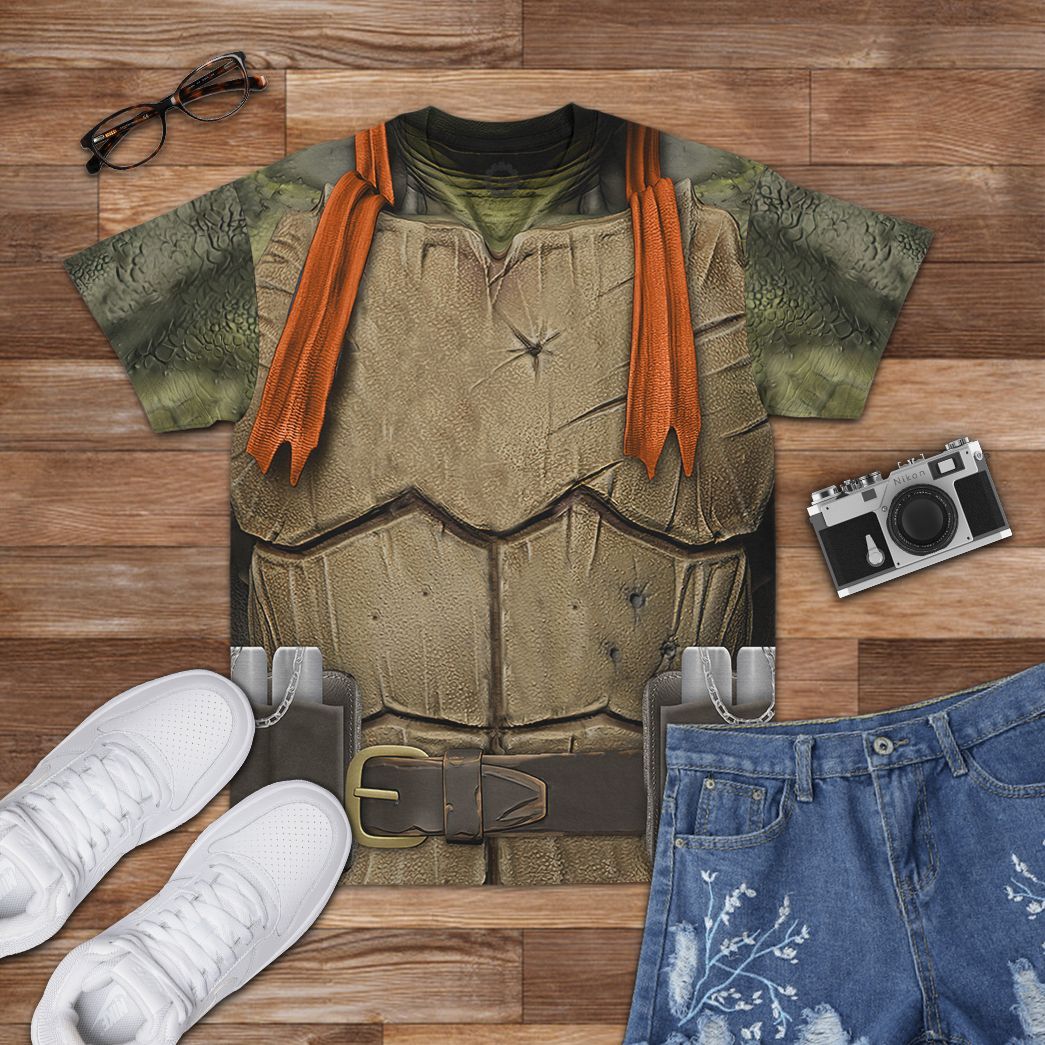 Gearhuman 3D Michelangelo TMNT Mike Mikey Orange Cosplay Custom Tshirt Hoodie Apparel CV07016 3D Apparel 