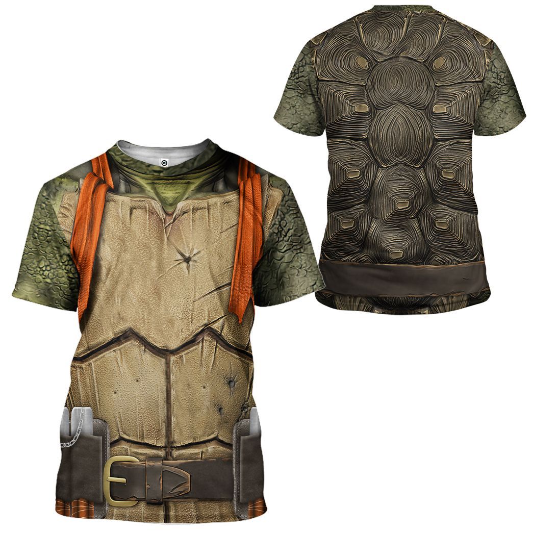 Gearhuman 3D Michelangelo TMNT Mike Mikey Orange Cosplay Custom Tshirt Hoodie Apparel CV07016 3D Apparel 