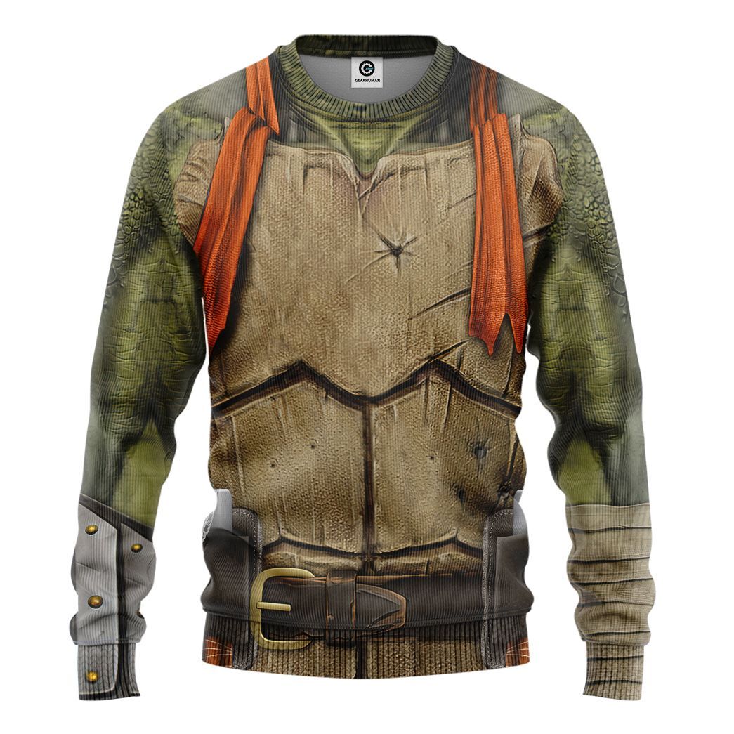 Gearhuman 3D Michelangelo TMNT Mike Mikey Orange Cosplay Custom Tshirt Hoodie Apparel CV07016 3D Apparel Long Sleeve S 