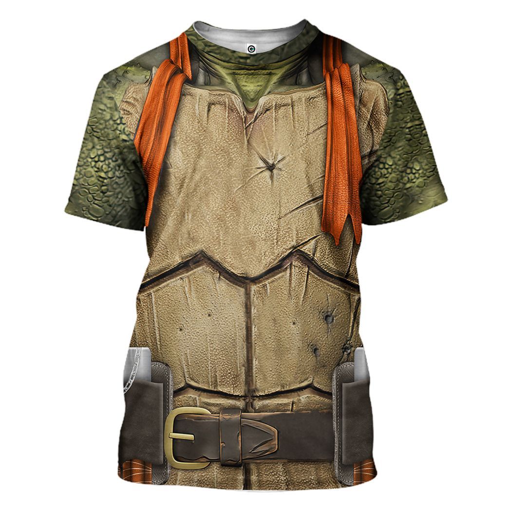 Gearhuman 3D Michelangelo TMNT Mike Mikey Orange Cosplay Custom Tshirt Hoodie Apparel CV07016 3D Apparel T-Shirt S 