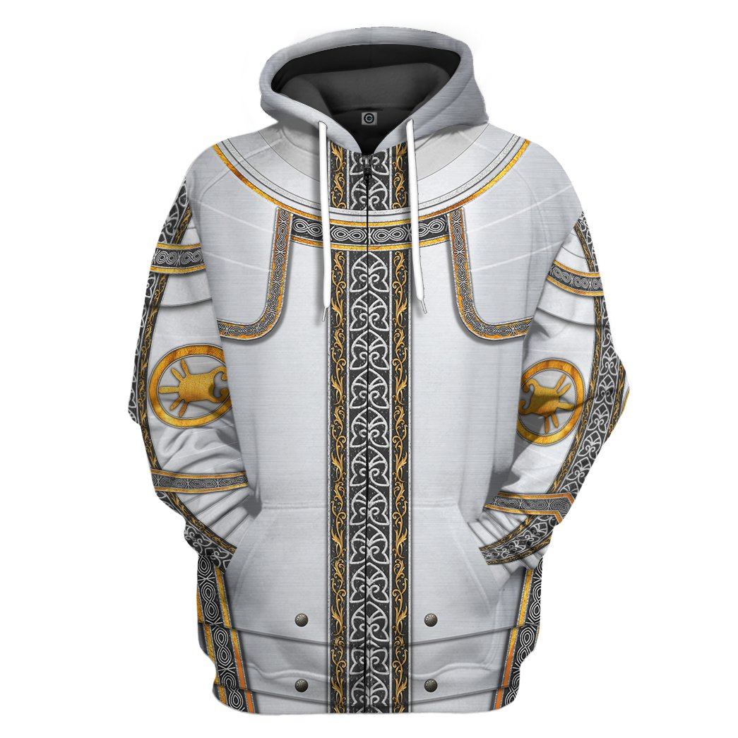 Gearhuman 3D Middle Ages Knight Armour Custom Hoodie Apparel GW200813 3D Custom Fleece Hoodies Zip Hoodie S 