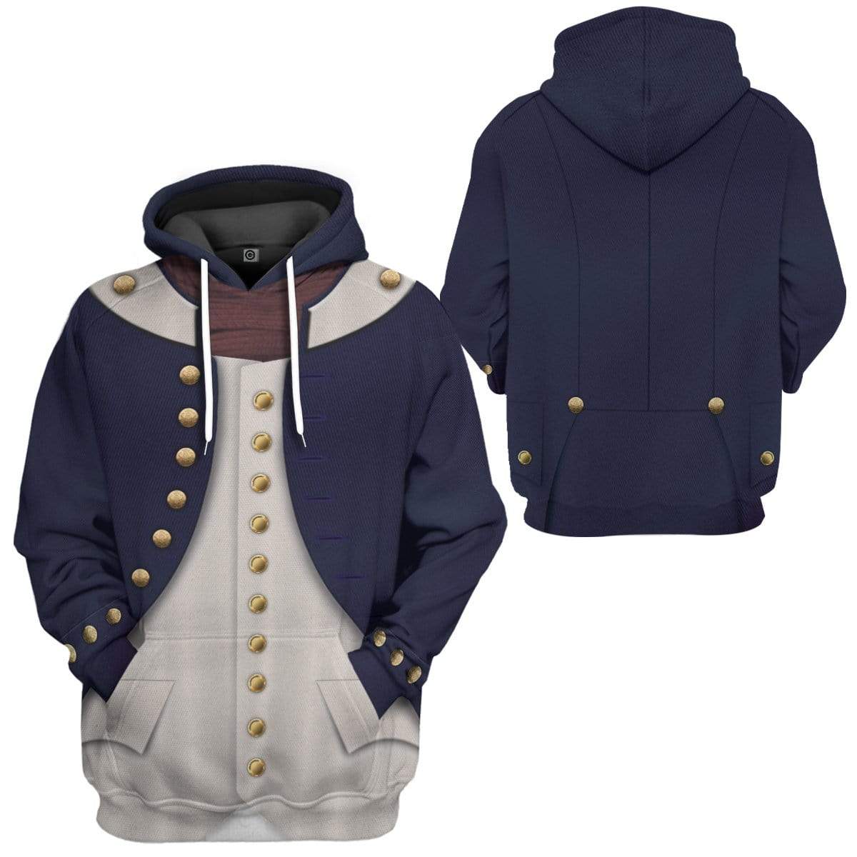 Gearhuman 3D Midshipman 1806 Napoleonic Wars British Navy Custom Hoodie Apparel GV13087 3D Custom Fleece Hoodies 