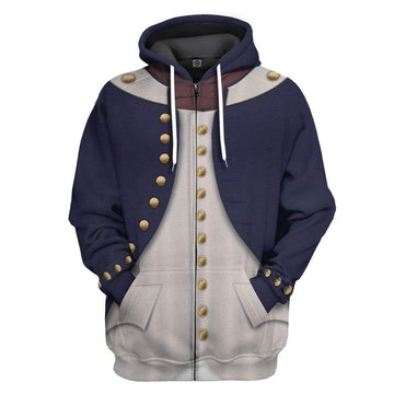 Gearhumans 3D Midshipman 1806 Napoleonic Wars British Navy Custom Hoodie Apparel