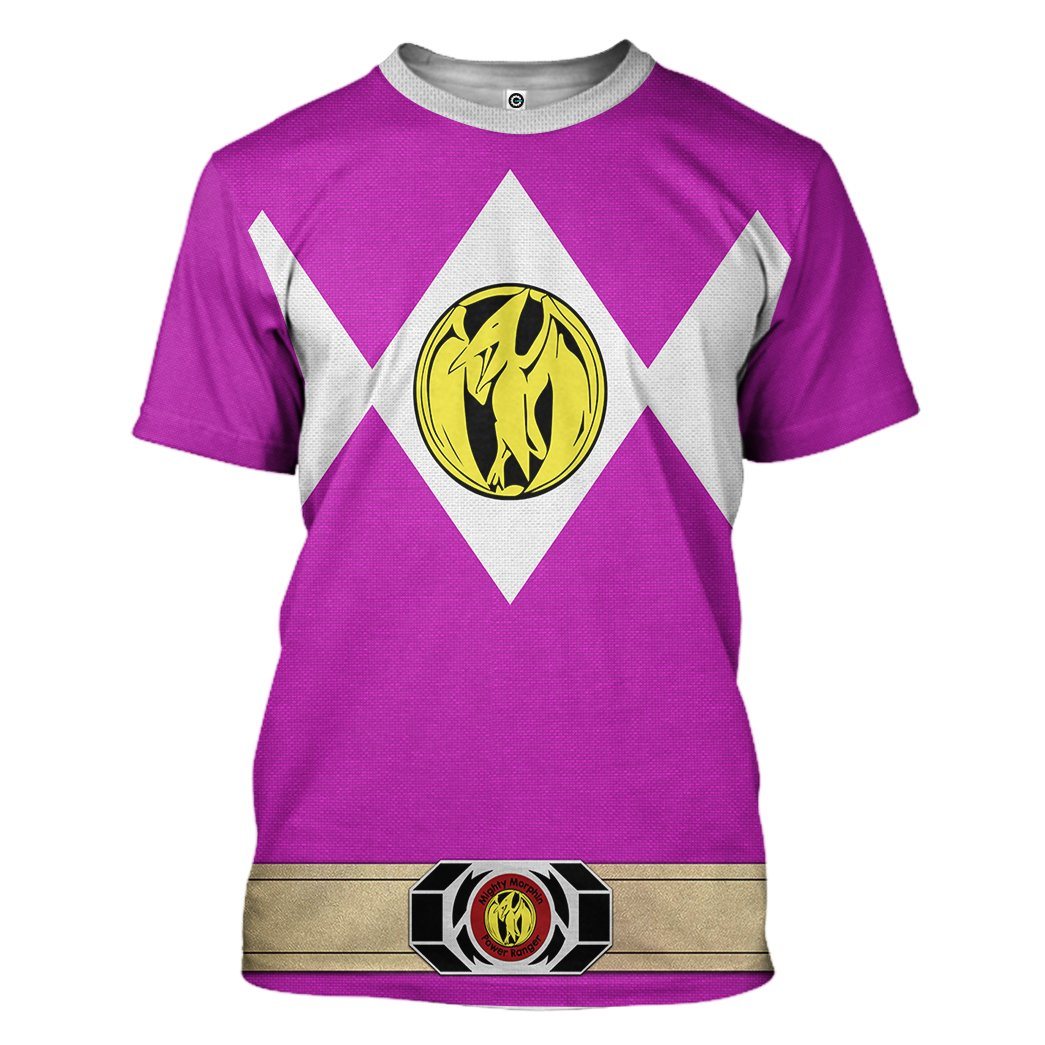 Gearhuman 3D Mighty Morphin Power Ranger Pink Tshirt Hoodie Apparel GK190116 3D Apparel T-Shirt S 