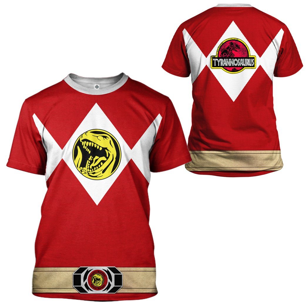 Gearhuman 3D Mighty Morphin Power Ranger Red Tshirt Hoodie Apparel GK190110 3D Apparel 