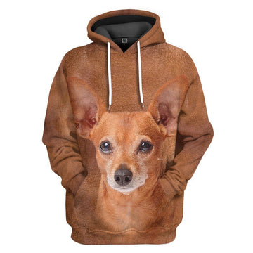 Gearhumans 3D Miniature Pinscher Dog Front And Back Tshirt Hoodie Apparel