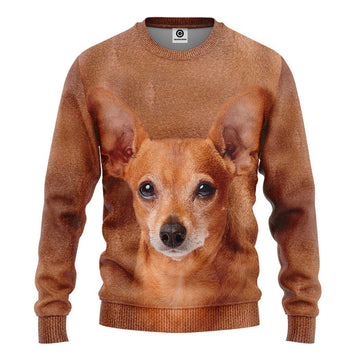 Gearhumans 3D Miniature Pinscher Dog Front And Back Tshirt Hoodie Apparel