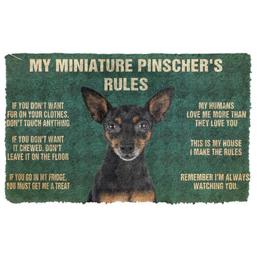 Gearhumans 3D Miniature Pinscher's Rules Doormat