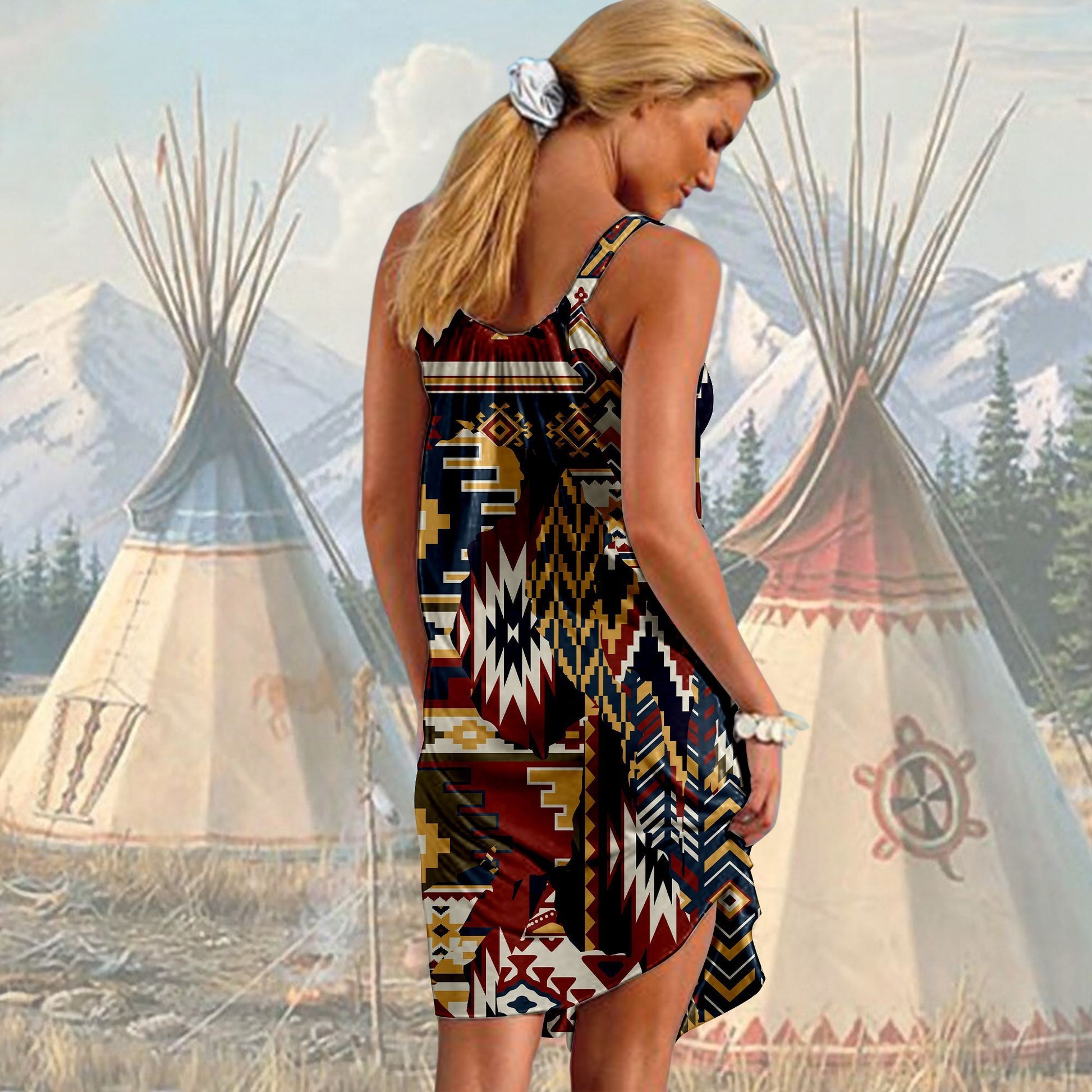 Gearhuman 3D Mix American Native Fabric Sleeveless Beach Dress ZK2406215 Beach Dress 