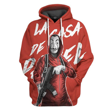 Gearhumans 3D Money Heist Custom Hoodie Apparel