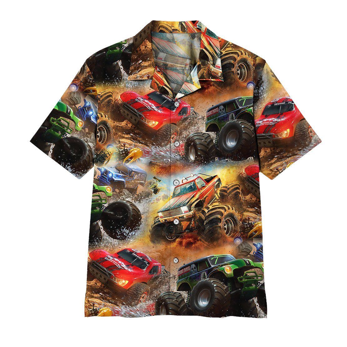 Gearhuman 3D Monster Truck Hawaii Shirt ZK1106219 Hawai Shirt Short Sleeve Shirt S 