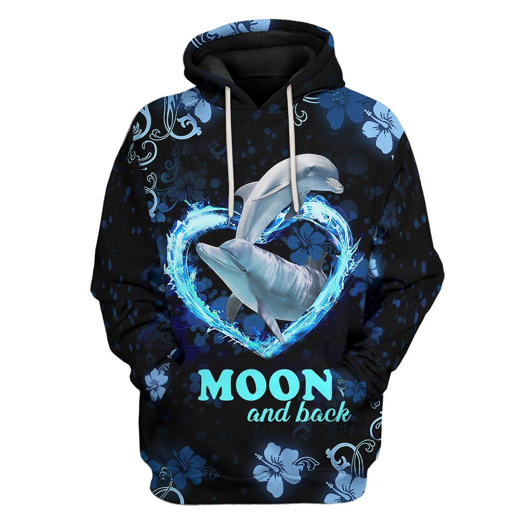 Gearhuman 3D Moon And Back Couple Dolphin Tshirt Hoodie Apparel GB12012 3D Apparel Hoodie S 
