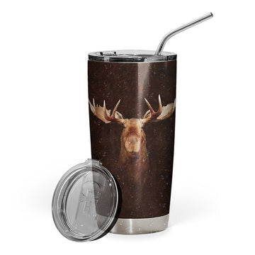 Gearhumans 3D Moose Hunting Custom Design Vacuum Insulated Tumbler