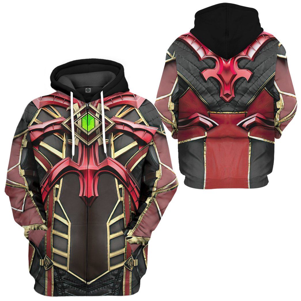 Gearhuman 3D Mortal Kombat Ermac Costume Tshirt Hoodie Apparel GK28013 3D Apparel Zip Hoodie S