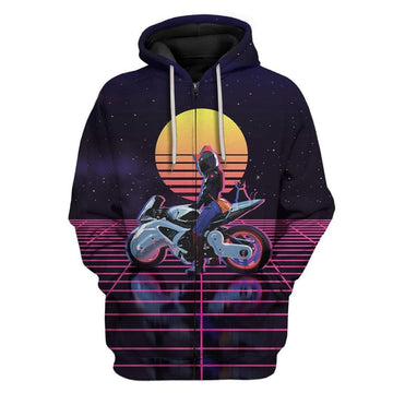 Gearhumans 3D Motor Racing Girl Custom Hoodies Apparel