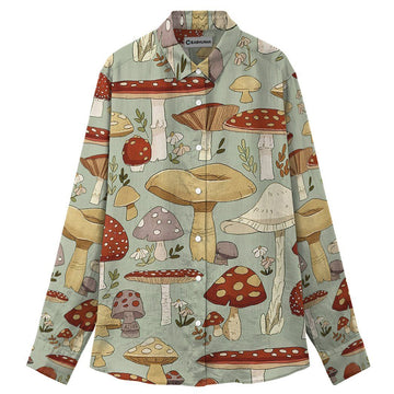 Gearhuman 3D Mushroom Linen Shirt For Woman GV300915 Linen Shirt Linen Shirt S 