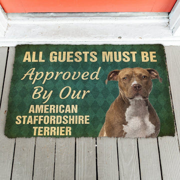 Gearhumans 3D Must Be Approved By Our American Staffordshire Terrier Custom Doormat