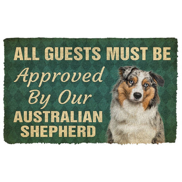 Gearhumans 3D Must Be Approved By Our Australian Shepherd Custom Doormat