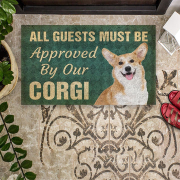 Gearhumans 3D Must Be Approved By Our Corgi Custom Doormat
