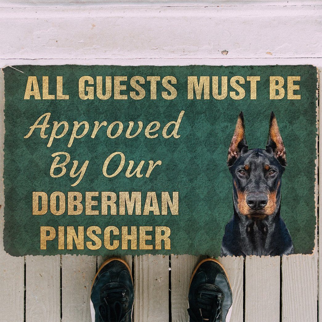 Gearhuman 3D Must Be Approved By Our Doberman Pinscher Custom Doormat GW270110 Doormat