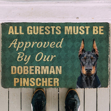 Gearhumans 3D Must Be Approved By Our Doberman Pinscher Custom Doormat