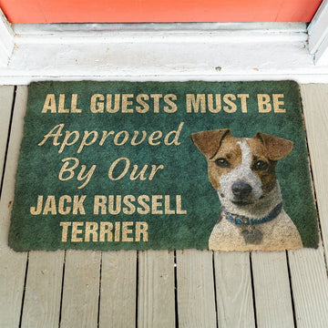 Gearhumans 3D Must Be Approved By Our Jack Russell Terrier Custom Doormat