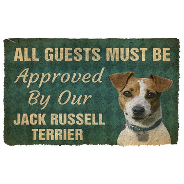 Gearhumans 3D Must Be Approved By Our Jack Russell Terrier Custom Doormat