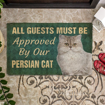 Gearhumans 3D Must Be Approved By Our Persian Cat Custom Doormat