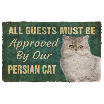 Gearhumans 3D Must Be Approved By Our Persian Cat Custom Doormat