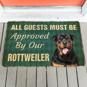 Gearhumans 3D Must Be Approved By Our Rottweiler Custom Doormat