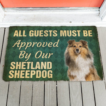 Gearhumans 3D Must Be Approved By Our Shetland Sheepdog Custom Doormat
