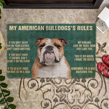 Gearhumans 3D My American Bulldog's Rules Doormat