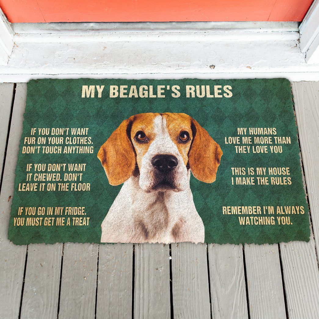 Gearhumans 3D My Beagle's Rules Doormat