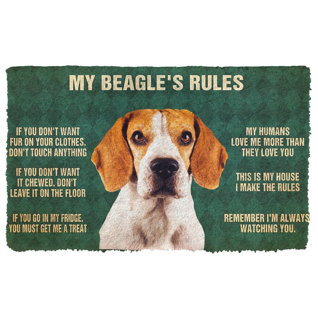 Gearhuman 3D My Beagle's Rules Doormat GK280131 Doormat Doormat S(15,8''x23,6'')