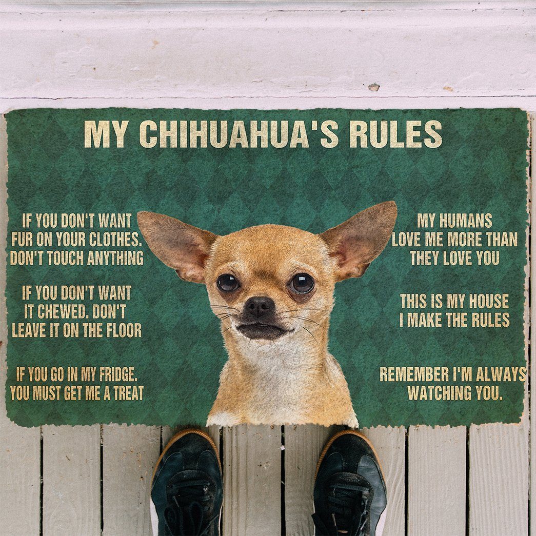 Gearhuman 3D My Chihuahua's Rules Doormat GK280126 Doormat