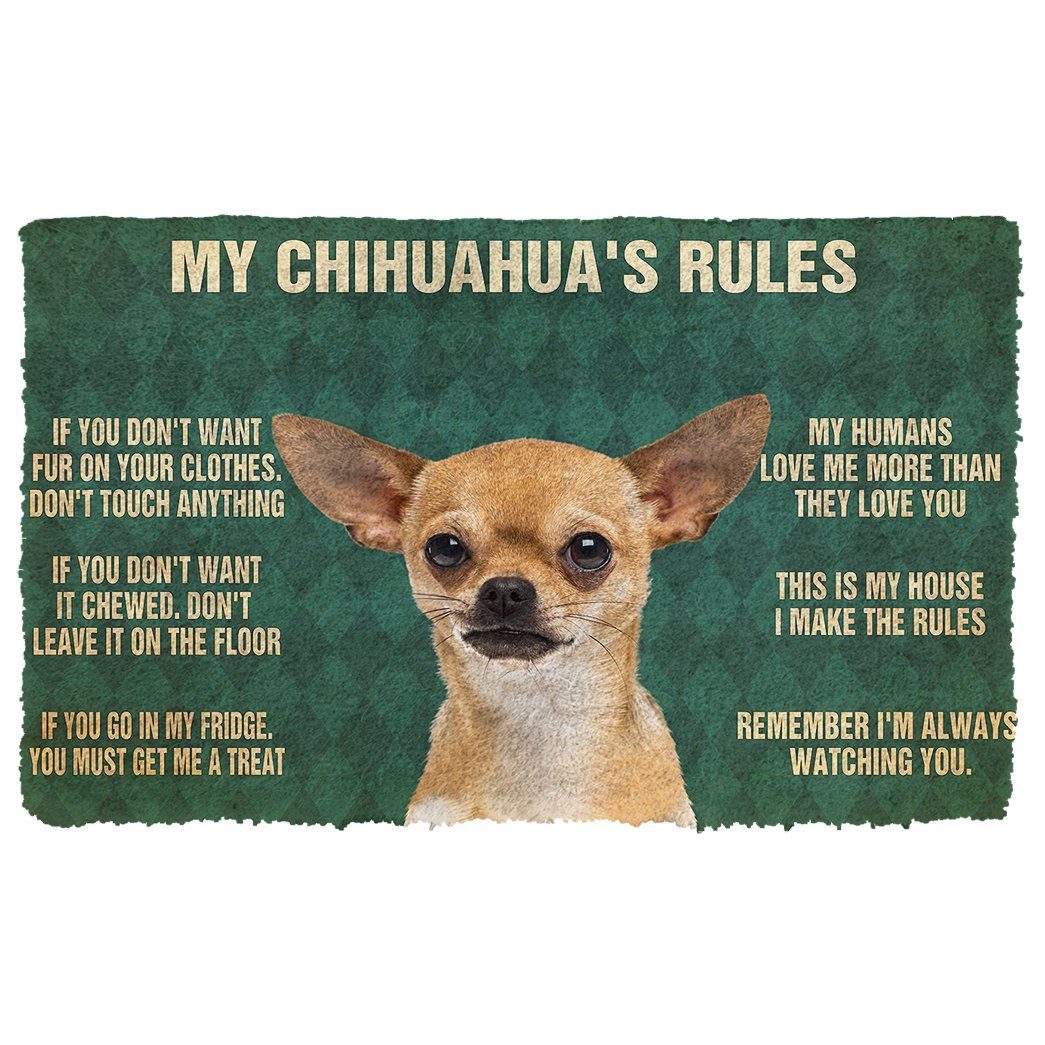 Gearhuman 3D My Chihuahua's Rules Doormat GK280126 Doormat Doormat S(15,8''x23,6'')