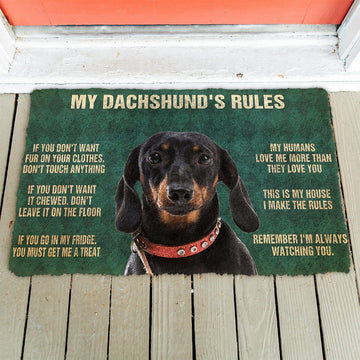Gearhumans 3D My Dachshund's Rules Doormat