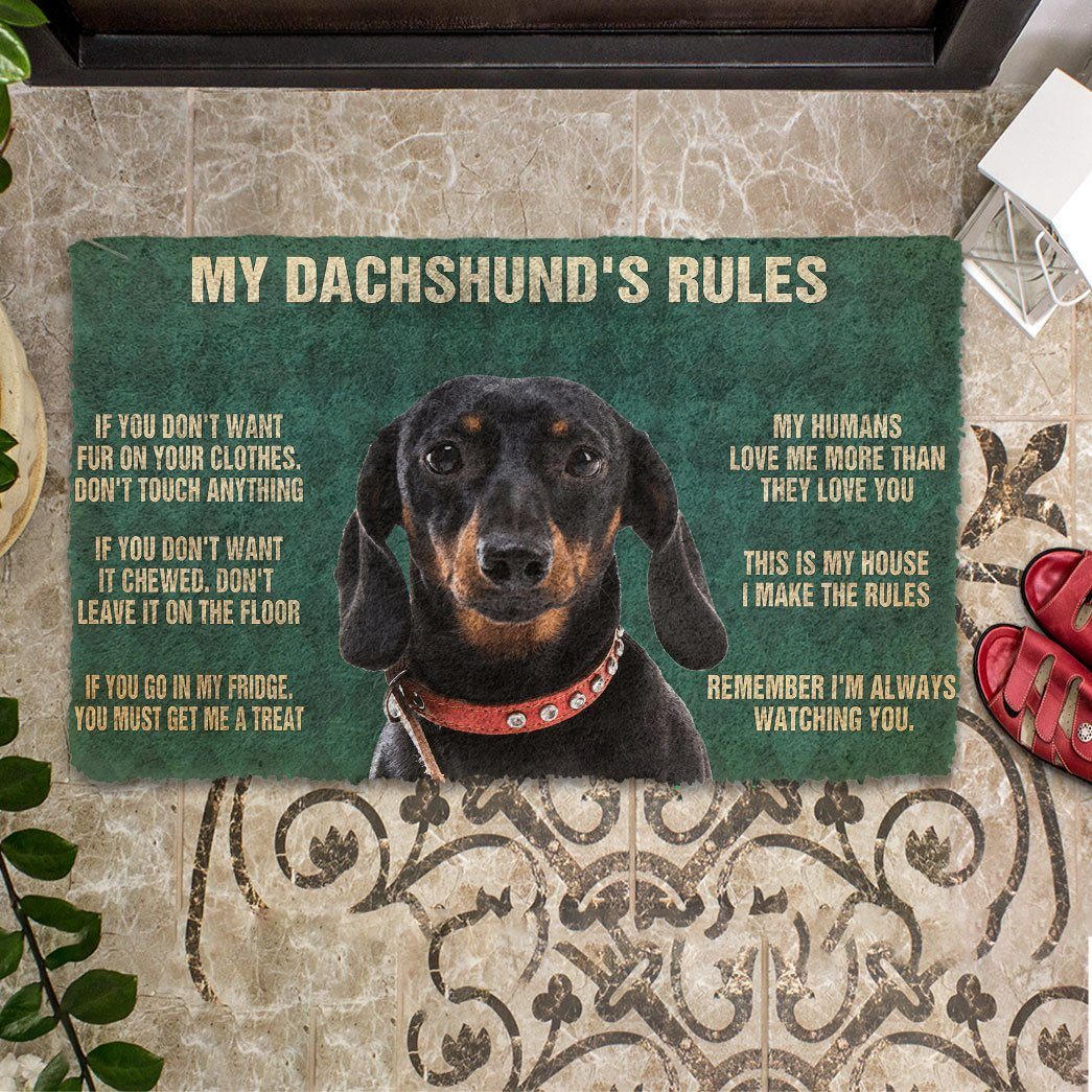 Gearhuman 3D My Dachshund's Rules Doormat GK280132 Doormat