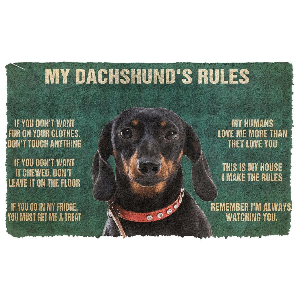 Gearhuman 3D My Dachshund's Rules Doormat GK280132 Doormat Doormat S(15,8''x23,6'')