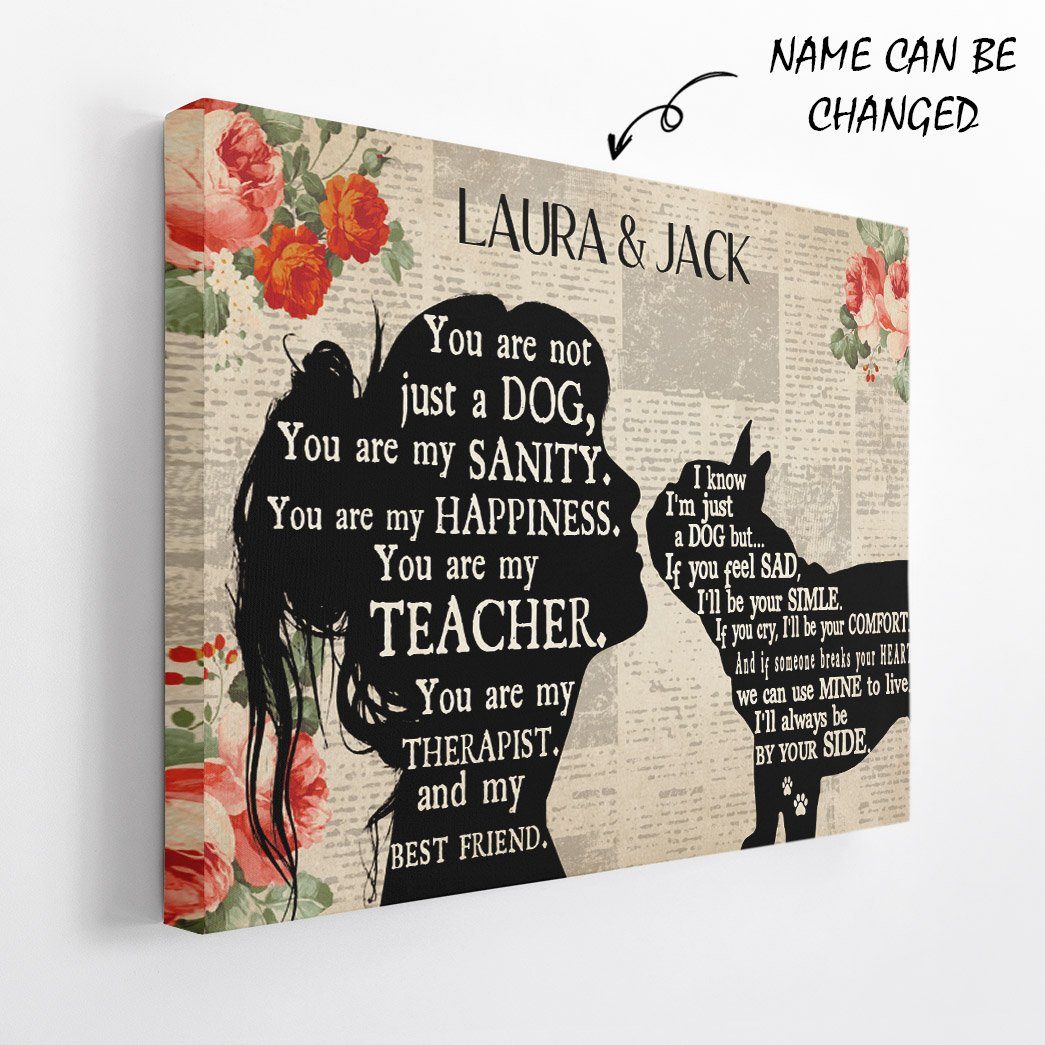 Gearhuman 3D My French Bulldog My Best Friend Custom Name Canvas GW26019 Canvas