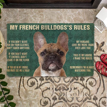 Gearhumans 3D My French Bulldog's Rules Doormat