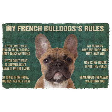 Gearhuman 3D My French Bulldog's Rules Doormat GK280128 Doormat Doormat S(15,8''x23,6'')