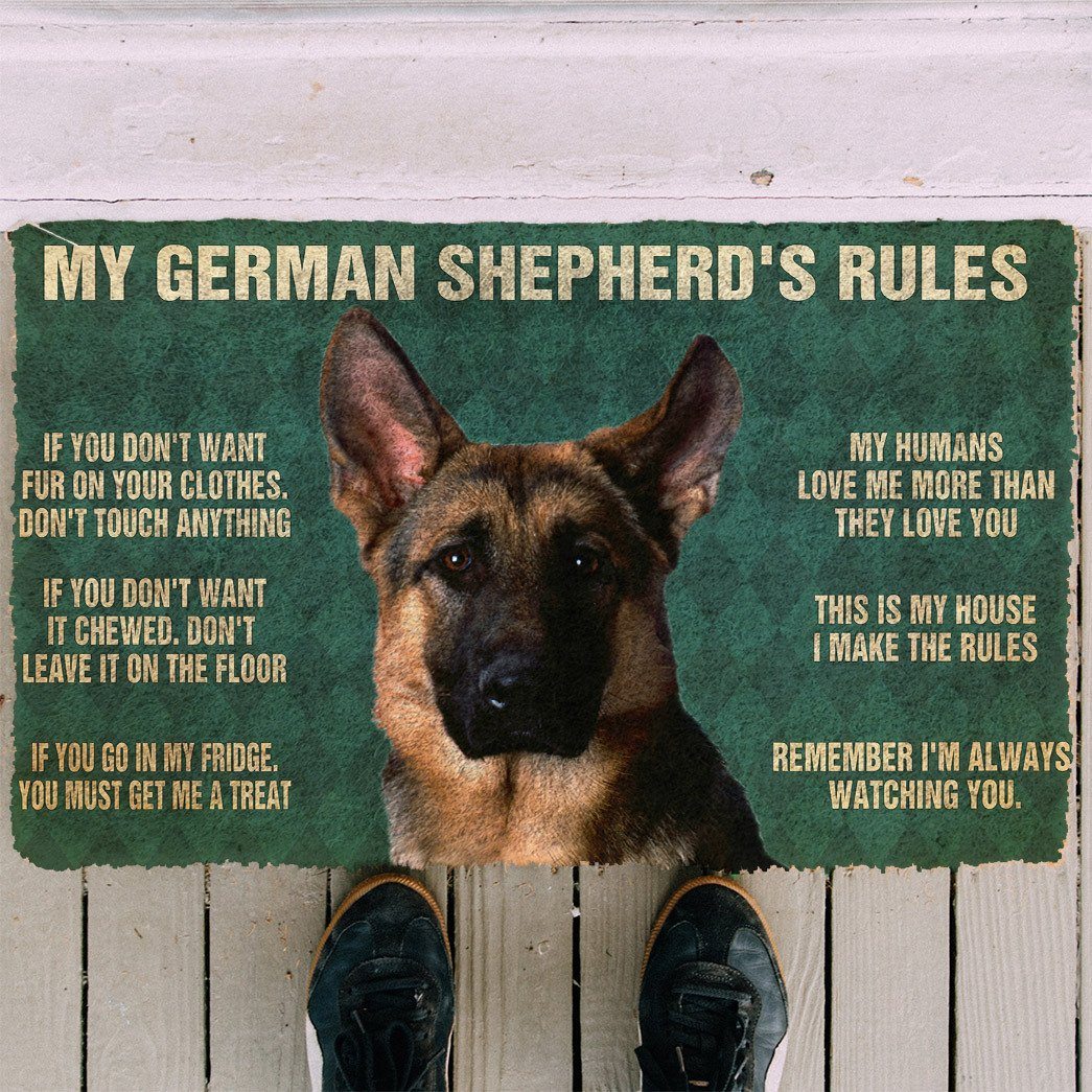 Gearhuman 3D My German Shepherd's Rules Doormat GK280130 Doormat