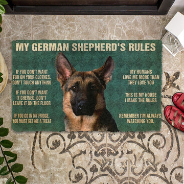 Gearhumans 3D My German Shepherd's Rules Doormat