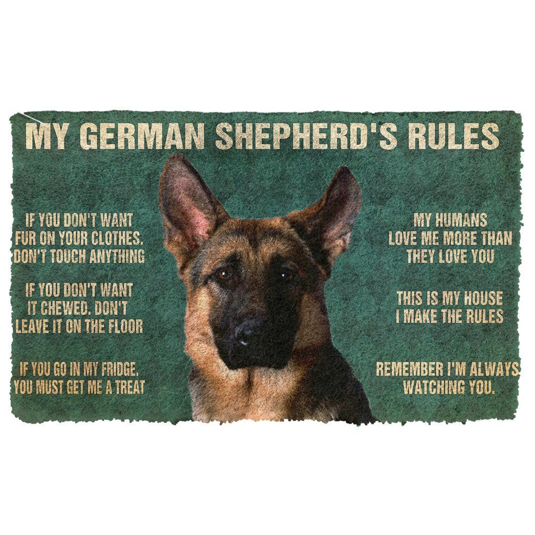 Gearhuman 3D My German Shepherd's Rules Doormat GK280130 Doormat Doormat S(15,8''x23,6'')